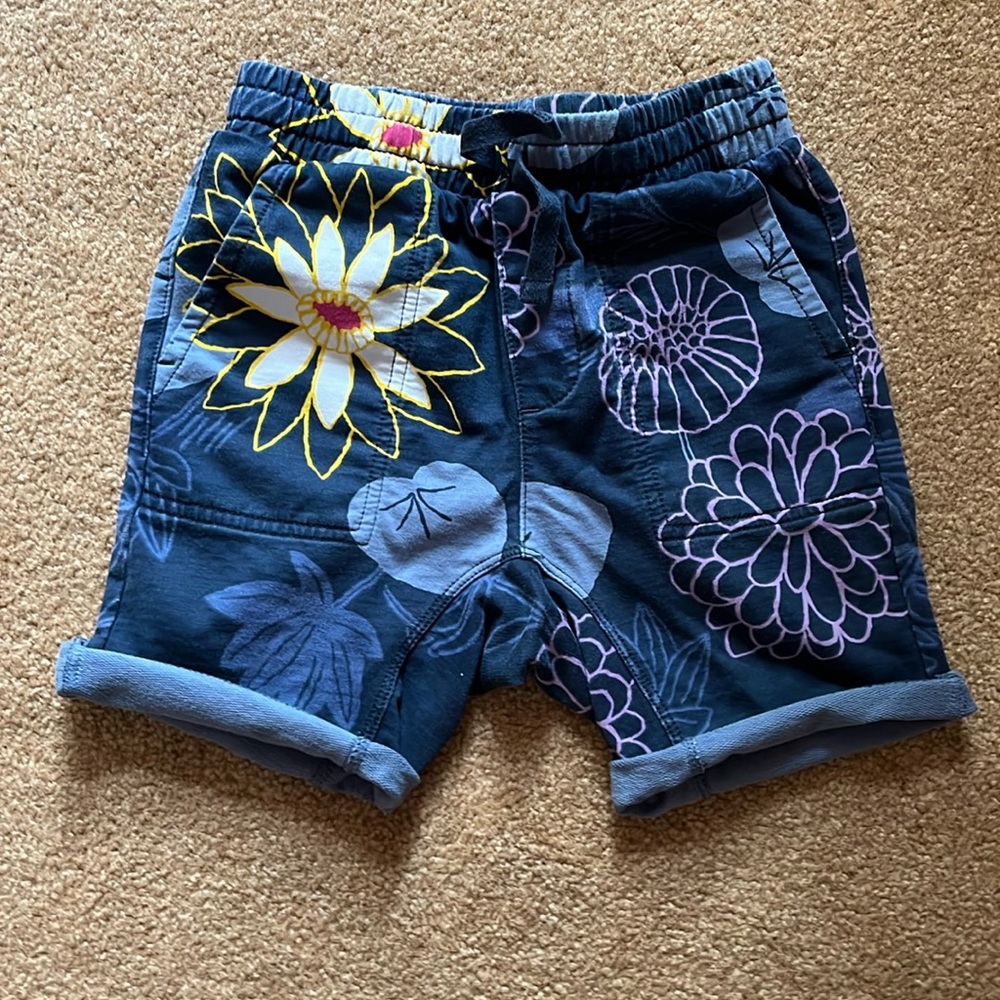 Blue floral shorts